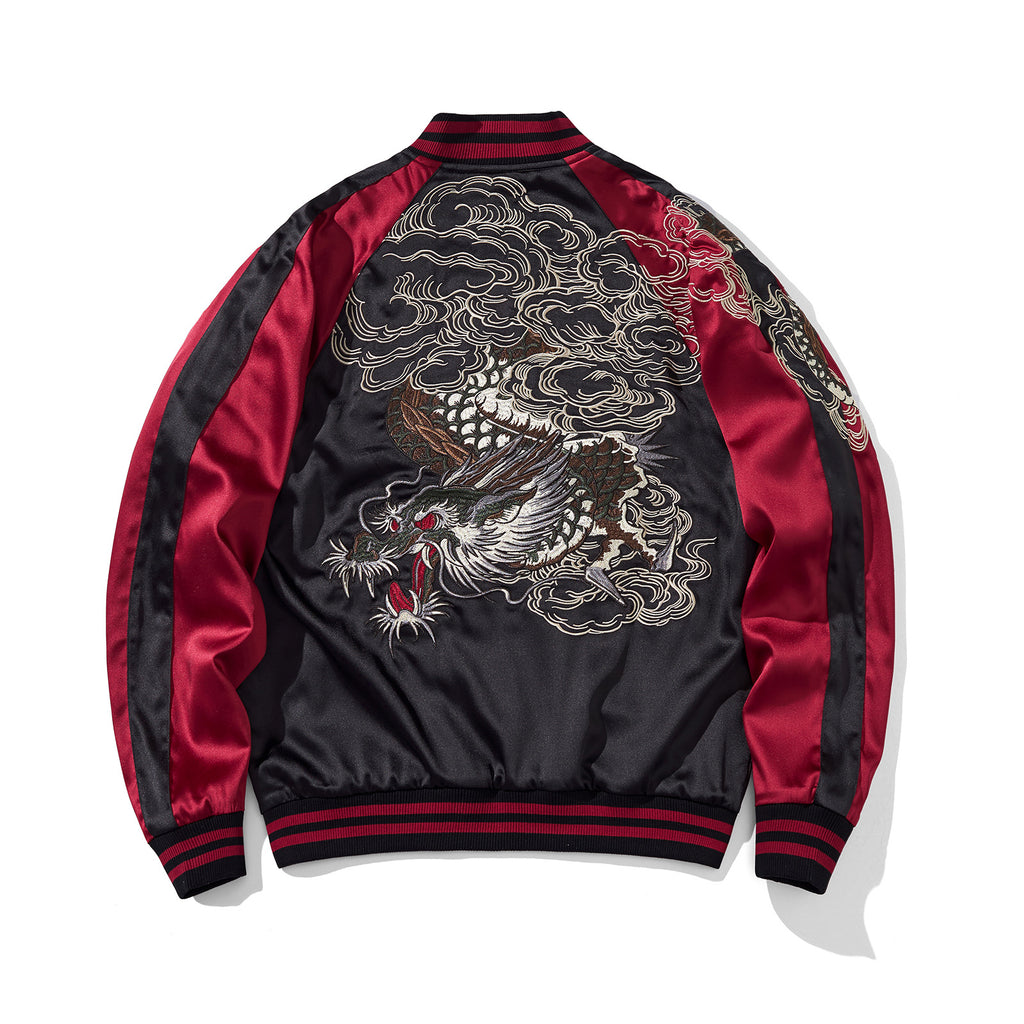 Mens Loose Fit Polyester Embroidered Chinese Style Jacket