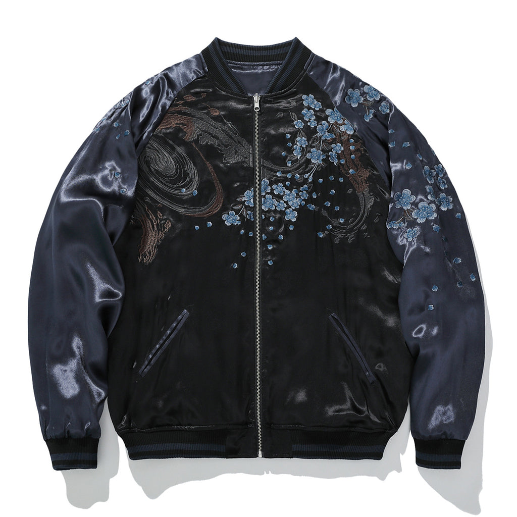 Mens Loose Fit Polyester Embroidered Chinese Style Jacket