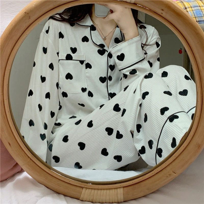 New Women's Pajamas Long-sleeve Thin Casual And Super-comfy Loungewear Set