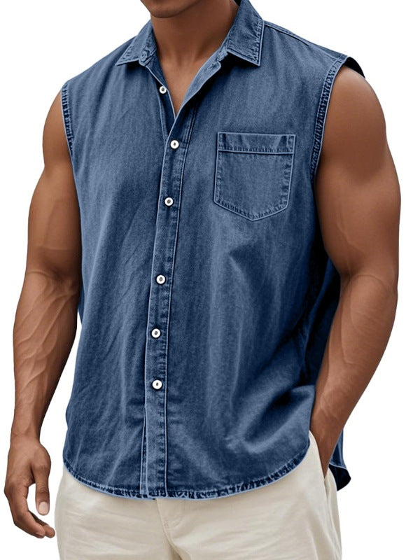 Mens Fashionable Casual 3D Digital-Print Shirt Vest