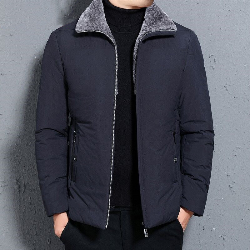 Mid-length Cotton-padded Coat For Middle-aged And Older Men