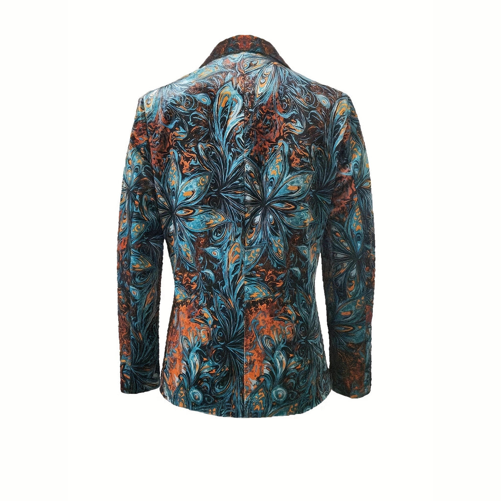Women's Fashionable Casual Blazer With Floral Print