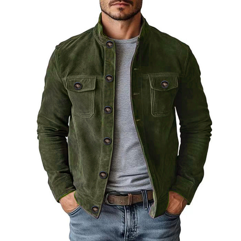 New Men's Casual European And American-style Jacket Made From Faux Suede