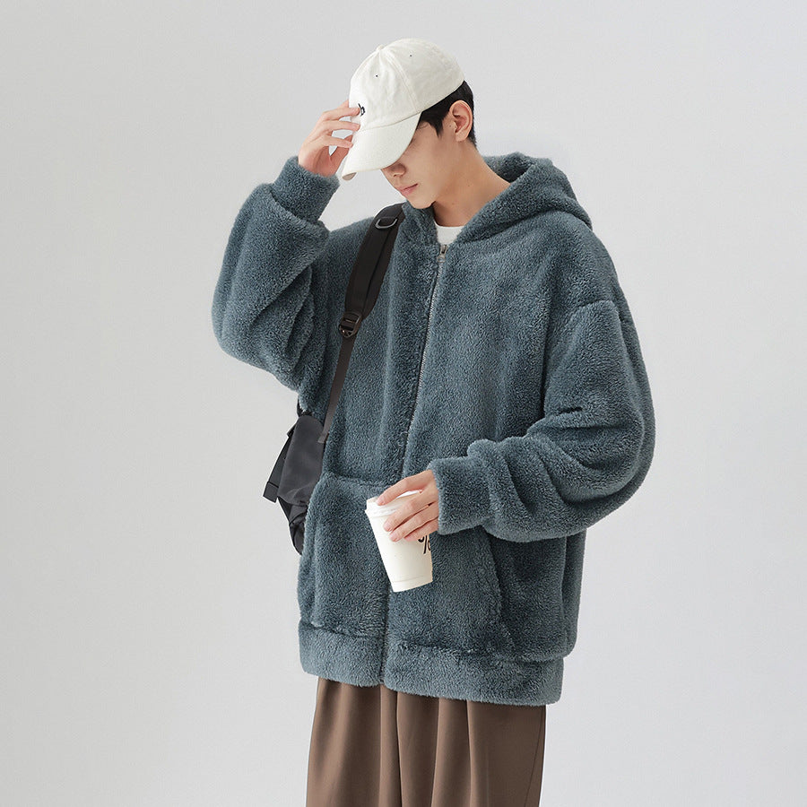 Thickened Hooded Sweatshirt Jacket And Cozy Casual Plush Pants Set