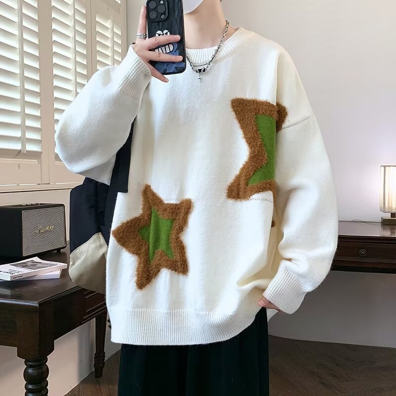 Mens And Womens Cozy Loose-fitting Knit Base Layers For Couples