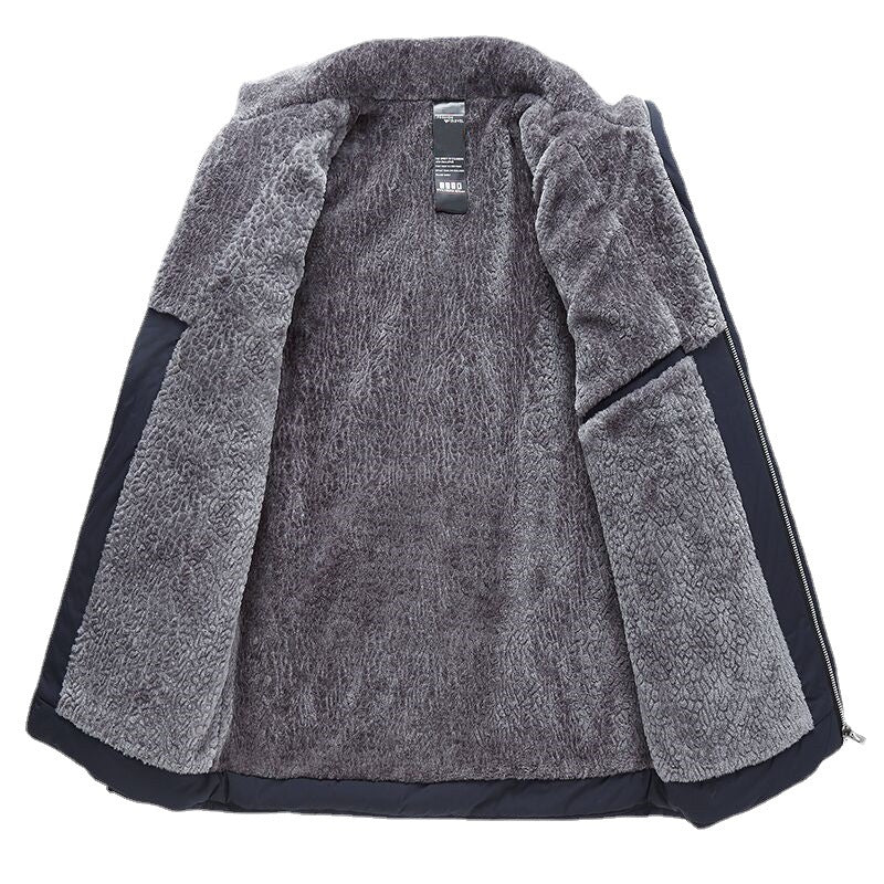 Mid-length Cotton-padded Coat For Middle-aged And Older Men