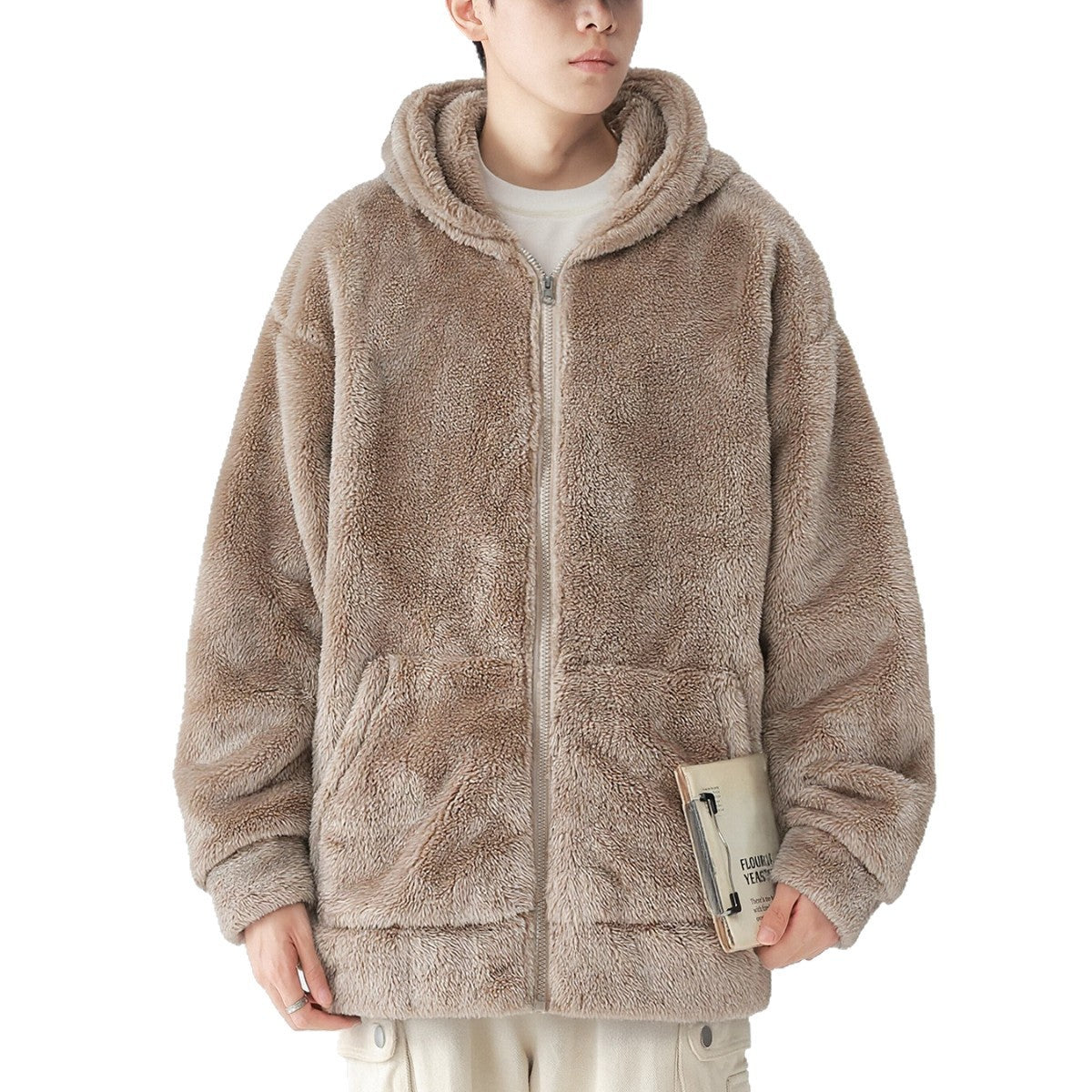 Thickened Hooded Sweatshirt Jacket And Cozy Casual Plush Pants Set