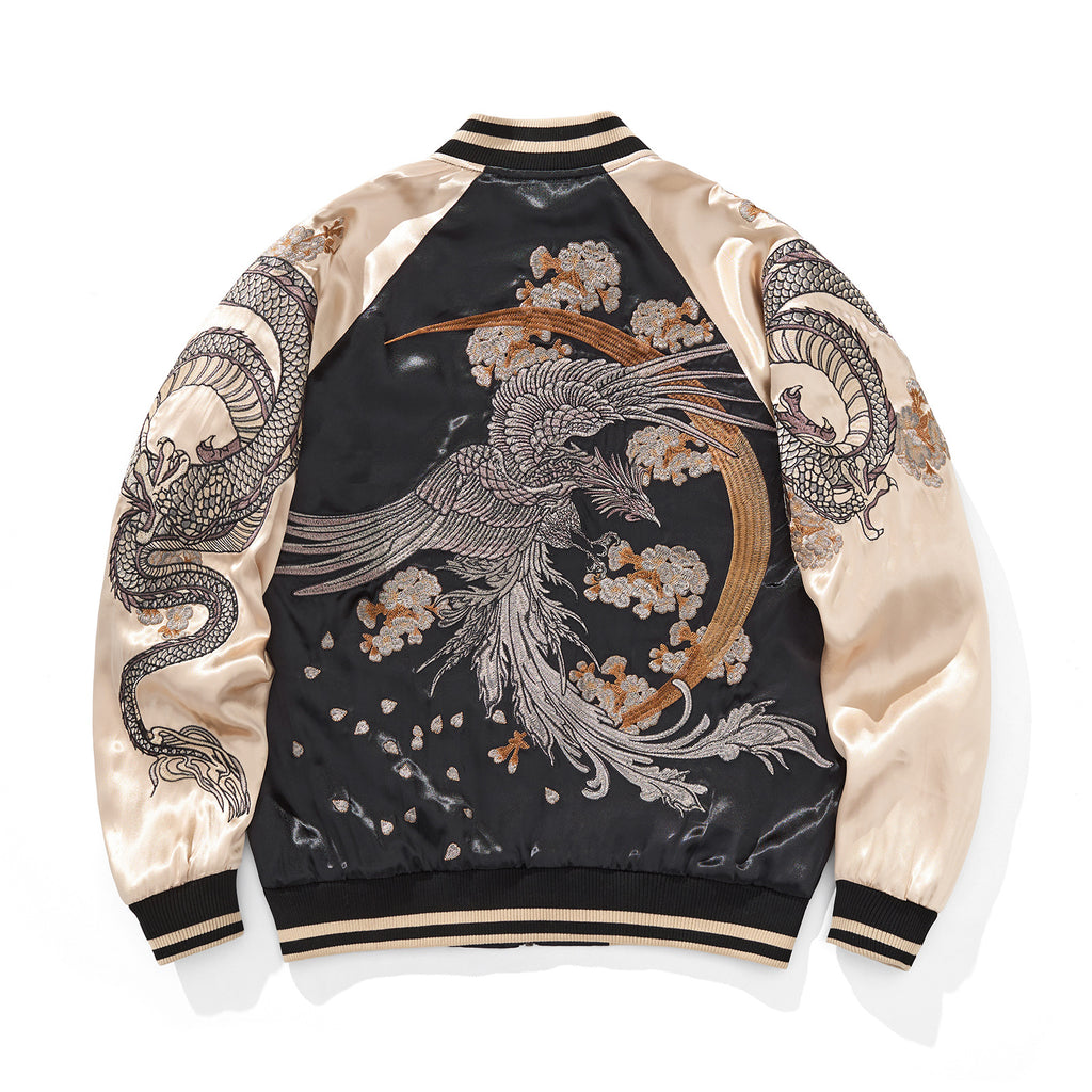 Mens Loose Fit Polyester Embroidered Chinese Style Jacket