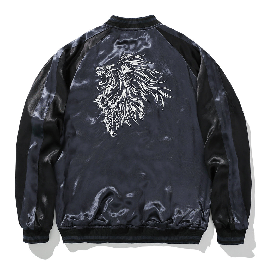 Mens Loose Fit Polyester Embroidered Chinese Style Jacket