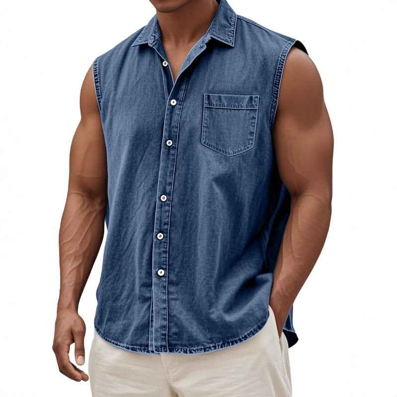 Mens Fashionable Casual 3D Digital-Print Shirt Vest