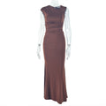 Slim-fit Pleated Fashionable Solid-color Skirt Suit