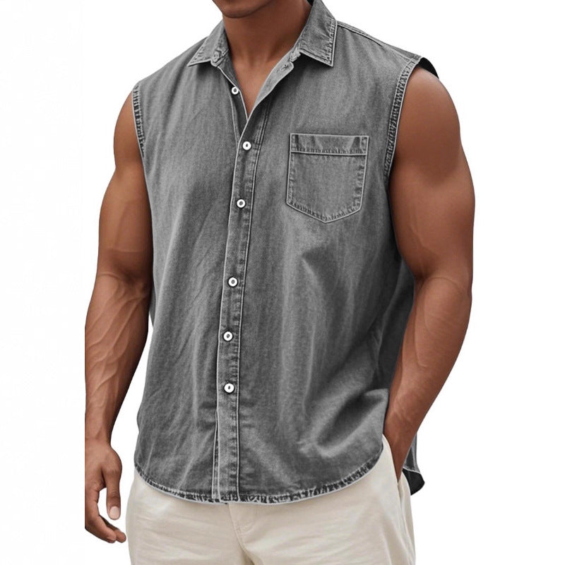 Mens Fashionable Casual 3D Digital-Print Shirt Vest