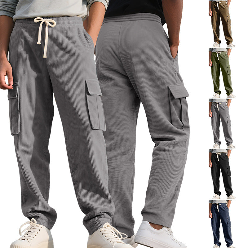 Retro Workwear Casual Corduroy Sweatpants For Men
